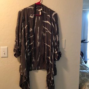 3/4 sleeve fringe cardigan